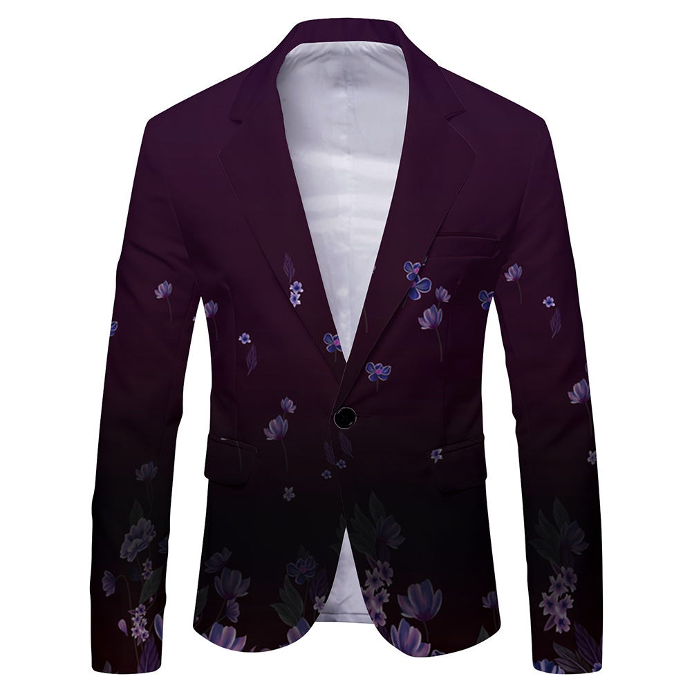 Mens Formal Look - Мужской модный пиджак с принтом, длинными