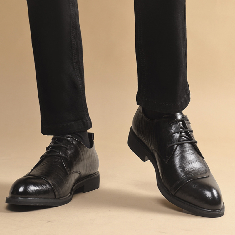 Men'S Formal Office Wear Shoes - Кожаные оксфорды с металлическими заклепками, на