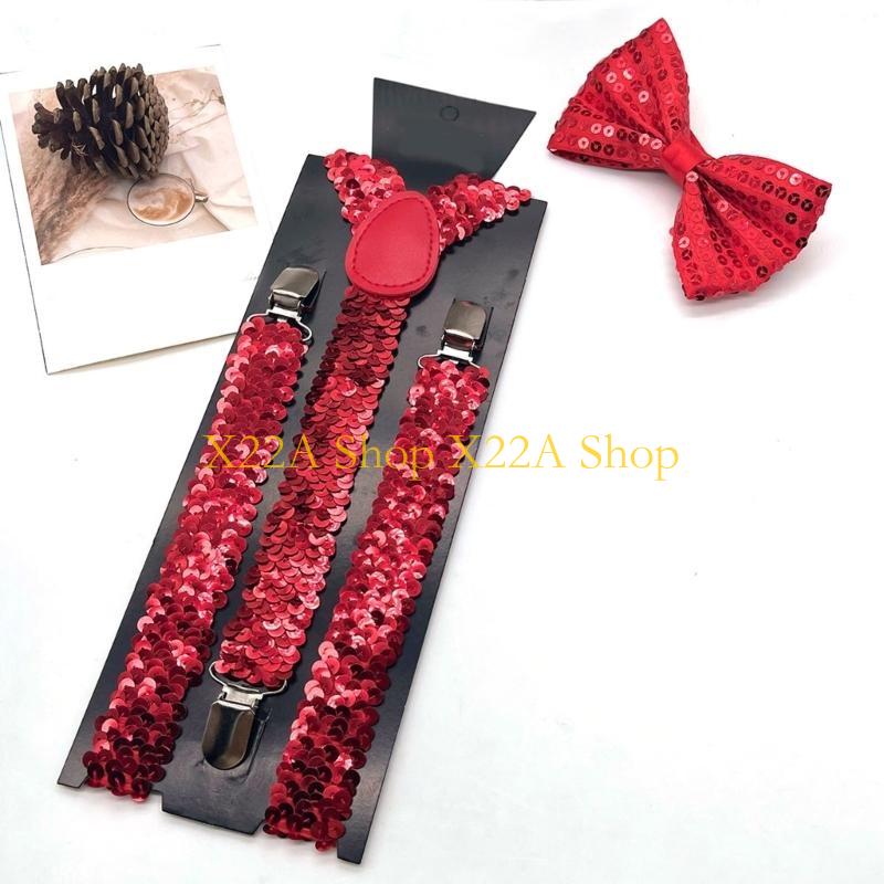 Suspender Clip Formal - Уникальные сияющие подвески Bowtie Set Seercin