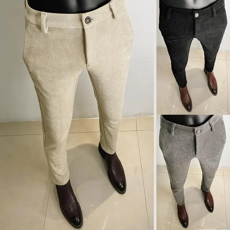 Men Formal Wear Dress - Брюки мужские шерстяные утепленные, деловые облегающие