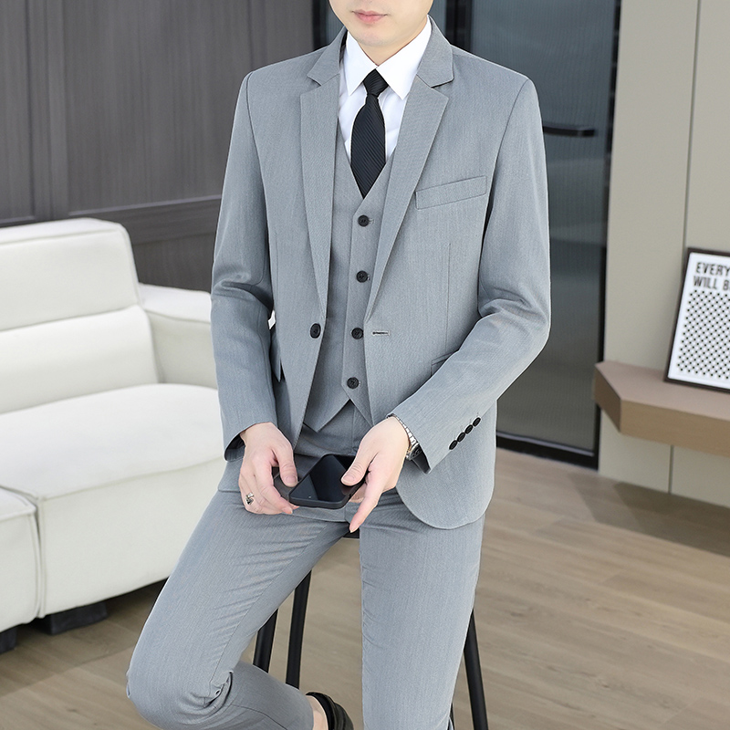 Men Formal Wear For Wedding - Мужской модный деловой костюм (пиджак+жилет+брюки) для