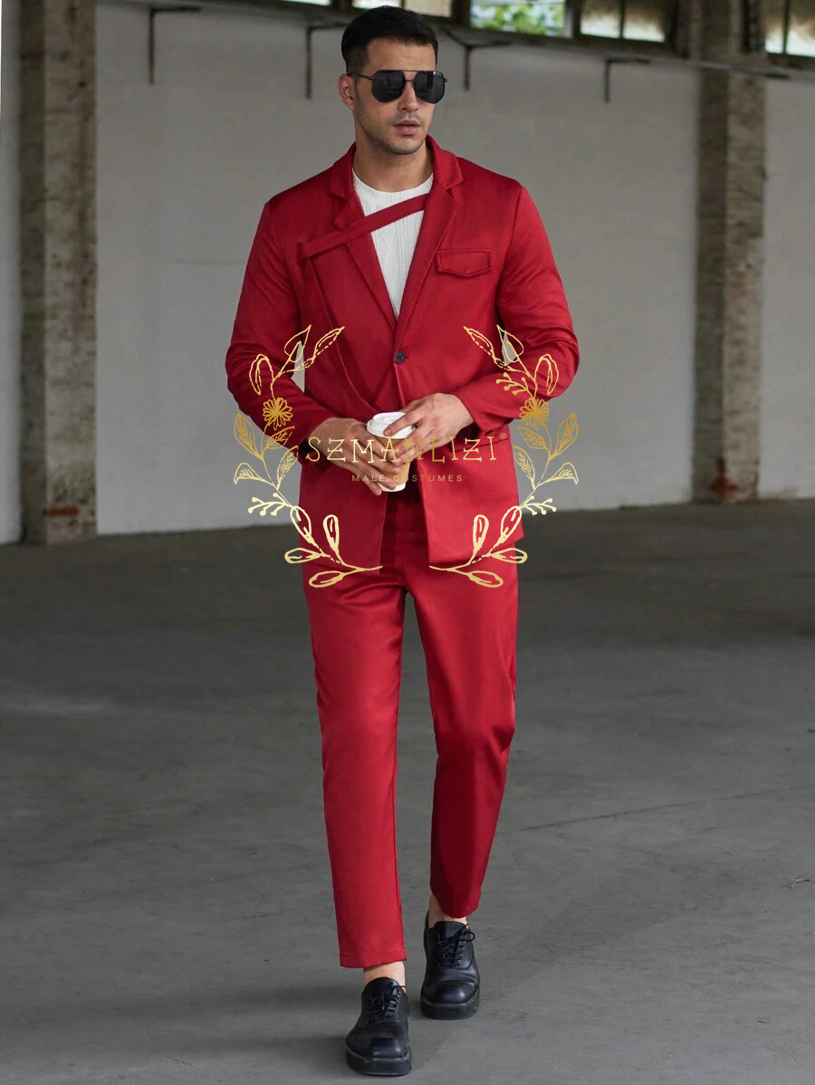 Men'S Formal Evening Wear - Модные повседневные мужские костюмы, красный смокинг,