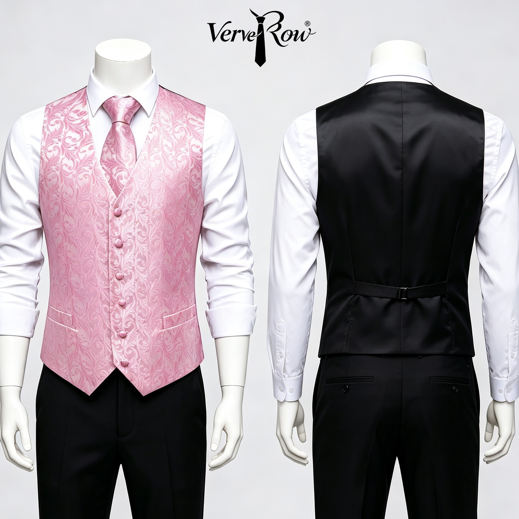 Men'S Formal Wear Ties - Мужской розовый галстук и платок, комплект