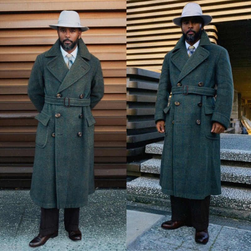 Men Formal Wear With Coat - Изящное мужское пальто, цельное двубортное пальто