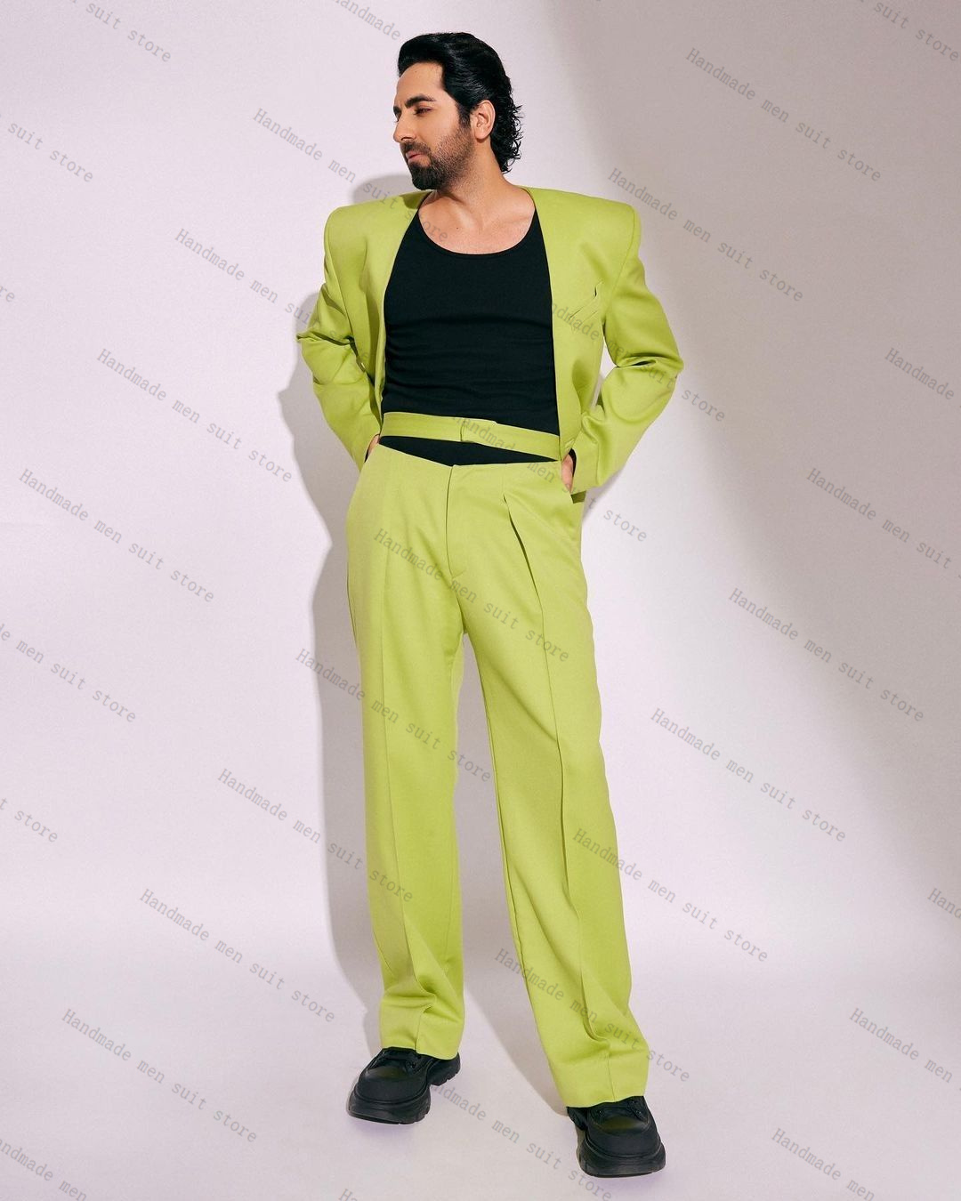 Модный зеленый мужской костюм, – обзор и цена Men Formal Wear With Coat