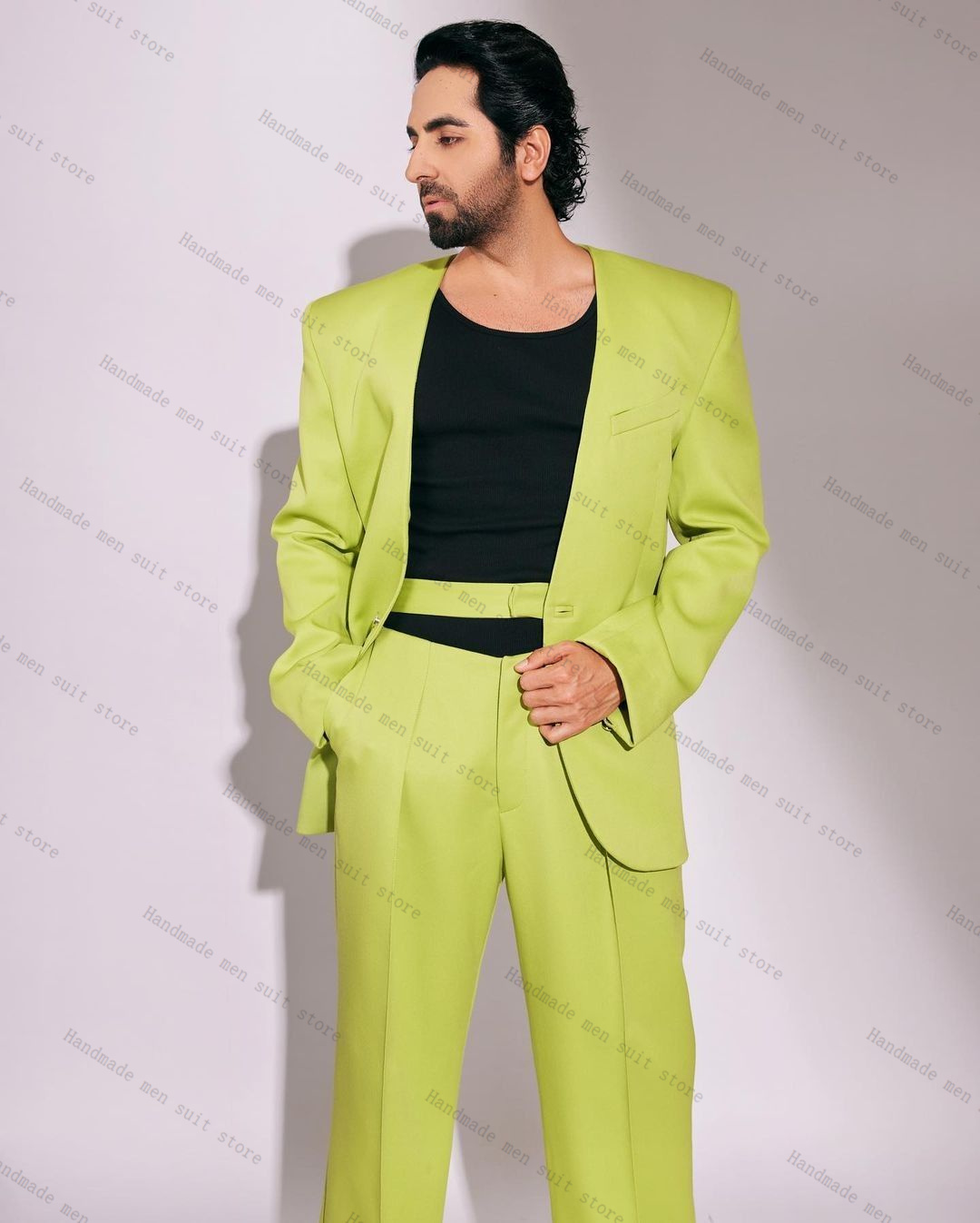 Модный зеленый мужской костюм, – обзор и цена Men Formal Wear With Coat