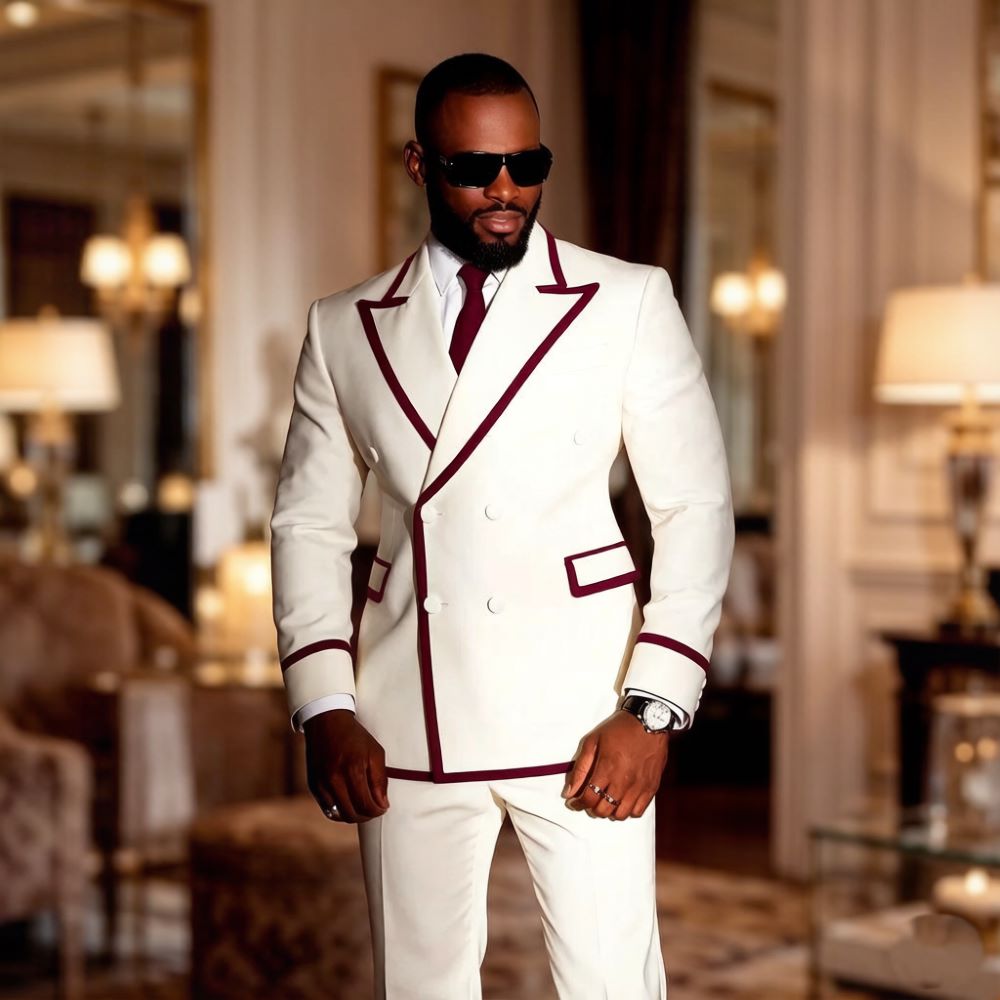 Белый двубортный мужской костю – обзор и цена Mens Formal Look