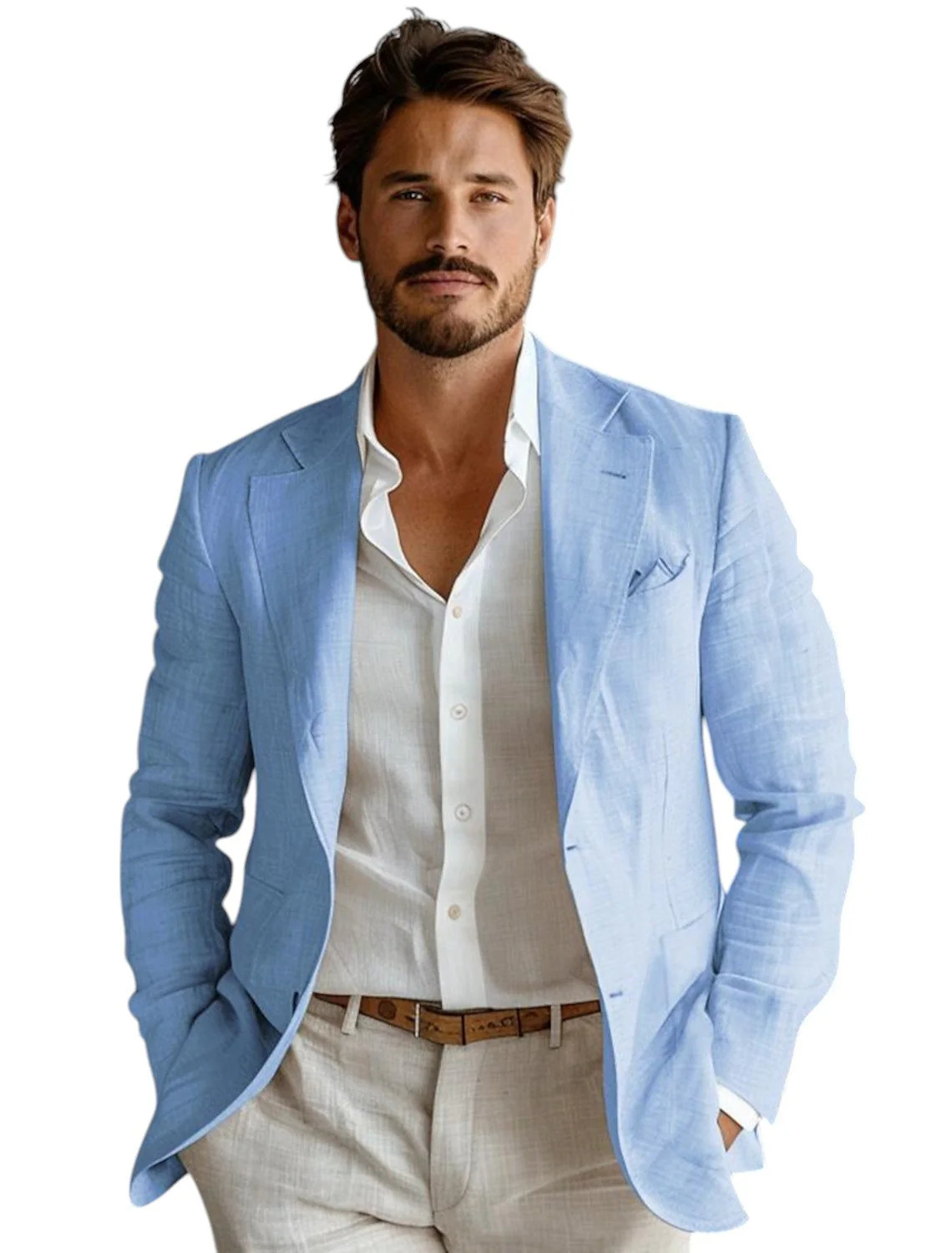 Синий приталенный мужской льня – обзор и цена Men Formal Wear With Coat