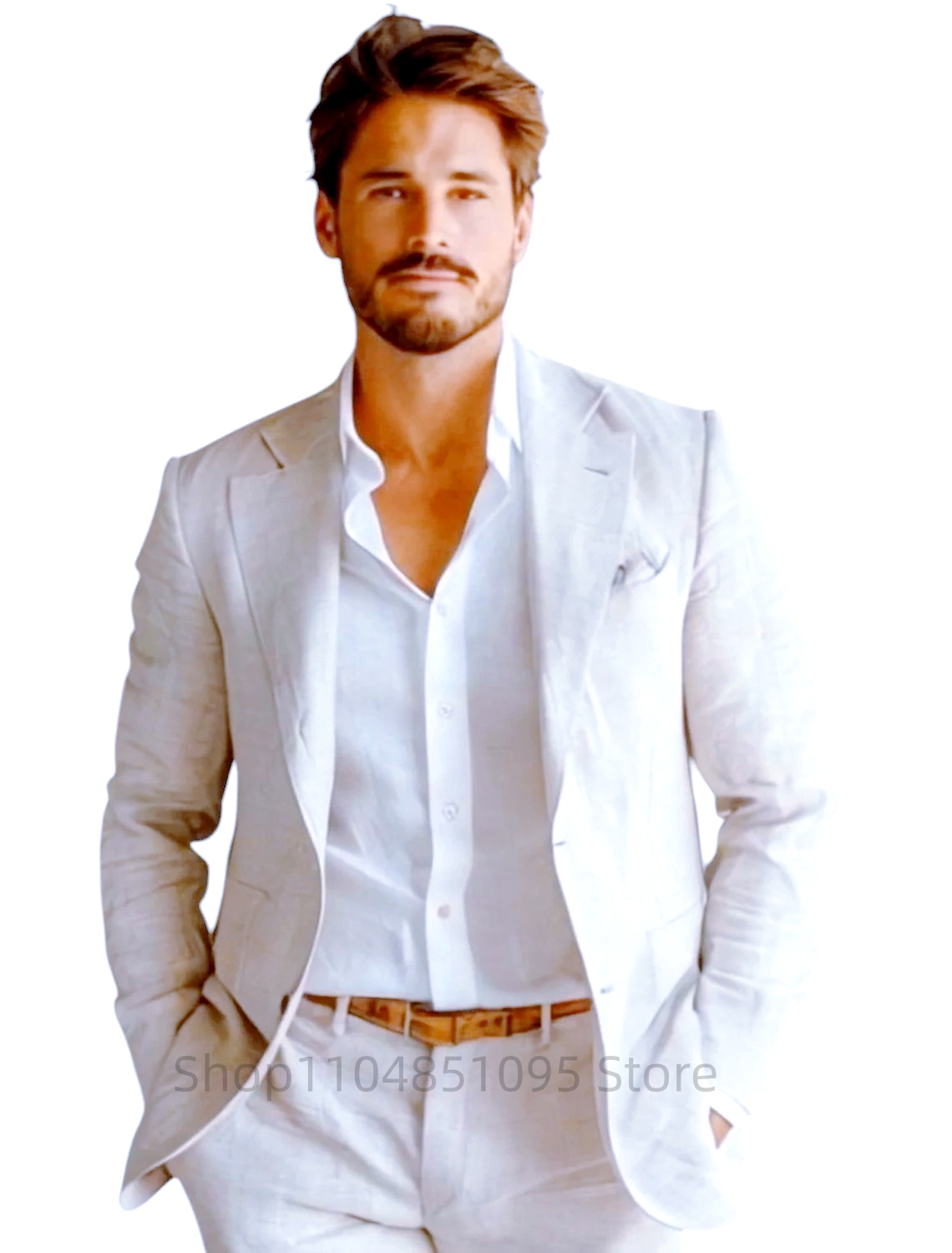 Синий приталенный мужской льня – обзор и цена Men Formal Wear With Coat