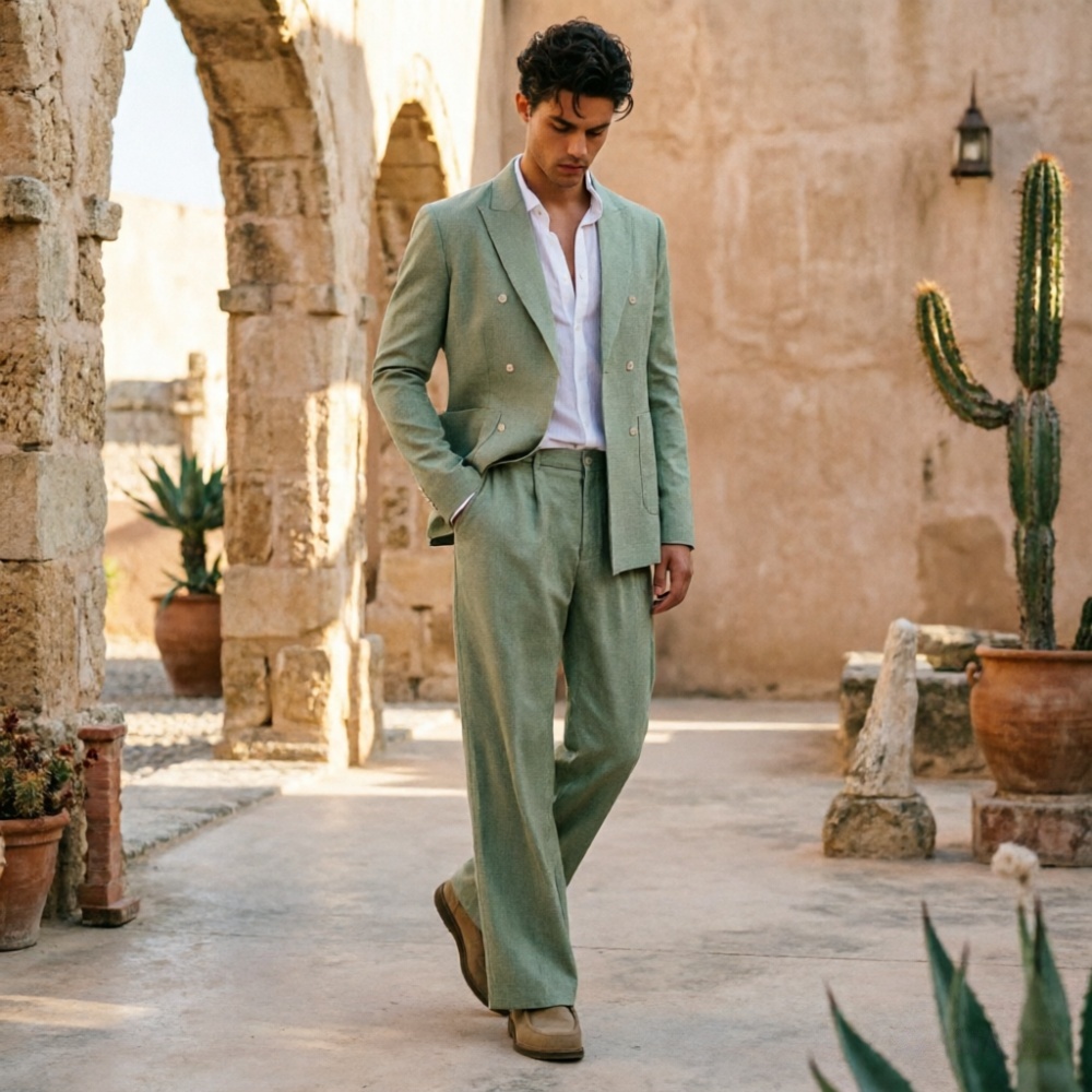 Мужской костюм из льняной ткан – обзор и цена Men Formal Wear Wedding Guest