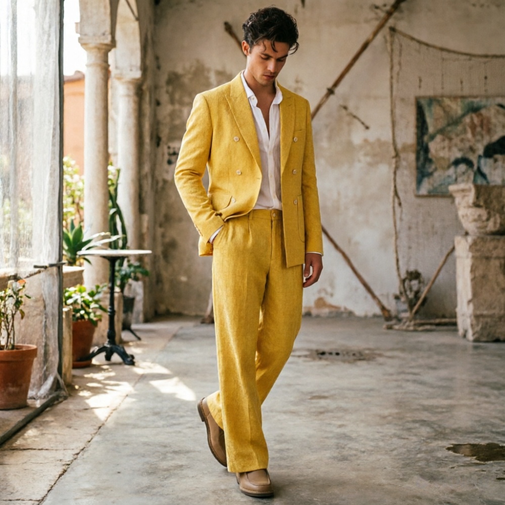 Мужской костюм из льняной ткан – обзор и цена Men Formal Wear Wedding Guest